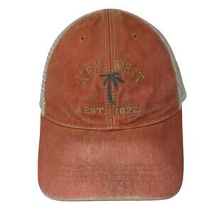 Key West Est. 1822 Trucker Hat Orange One Size Adjustable Mesh Back Headmost